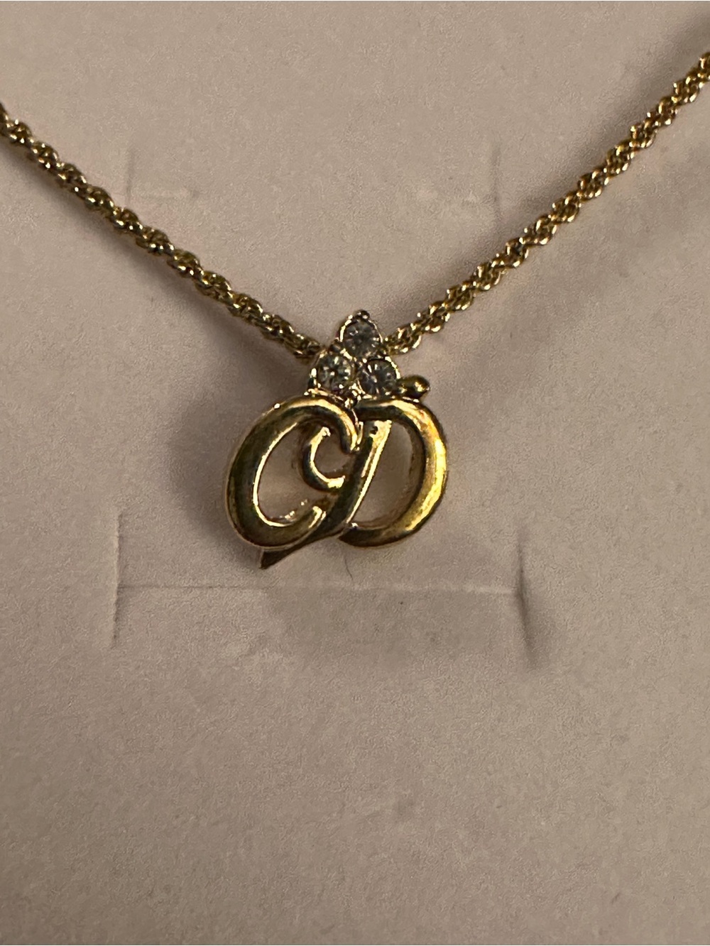 Dior Vintage 3 Stone CD Necklace